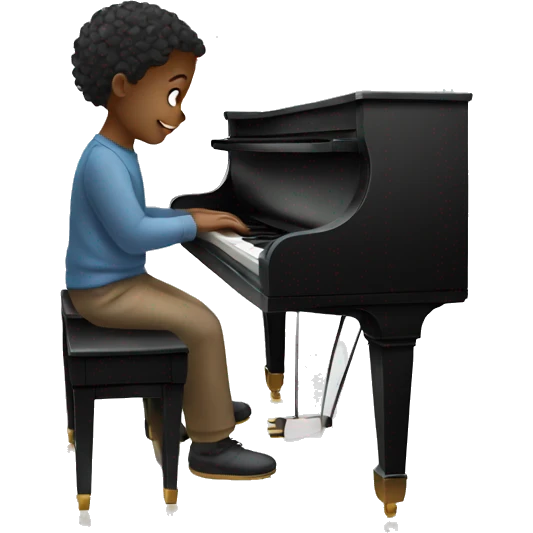 child practicing the piano emoji