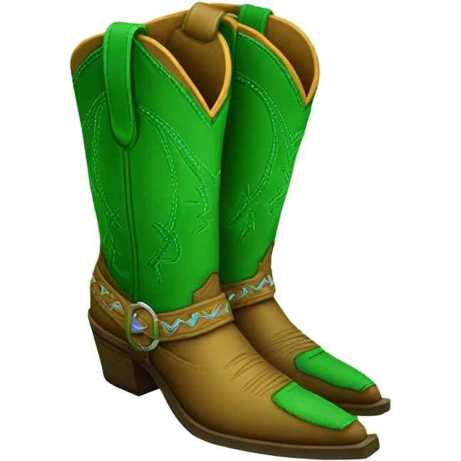 Kelly green cowboy boots emoji