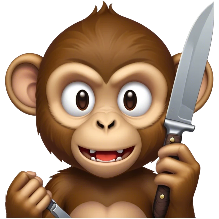 Evil monkey with knife emoji