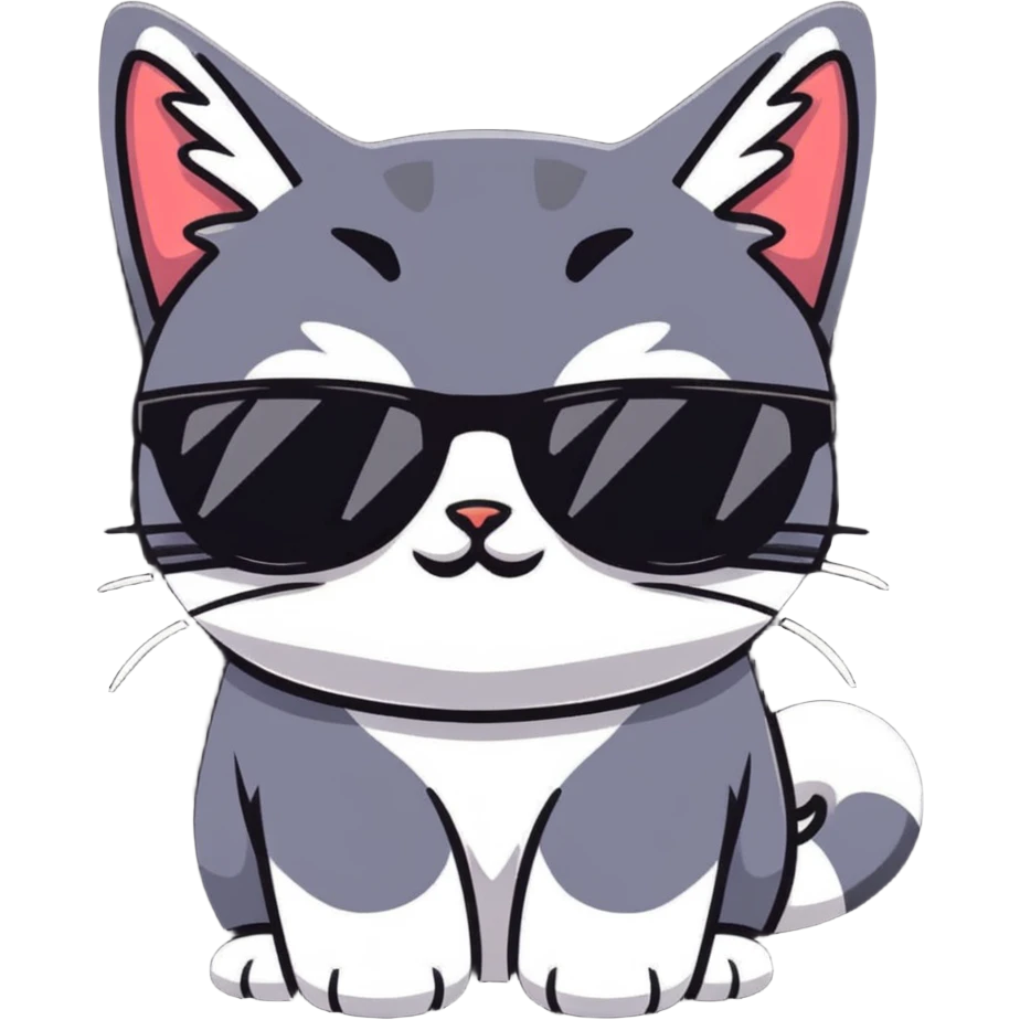 Cat with sunglasses emoji