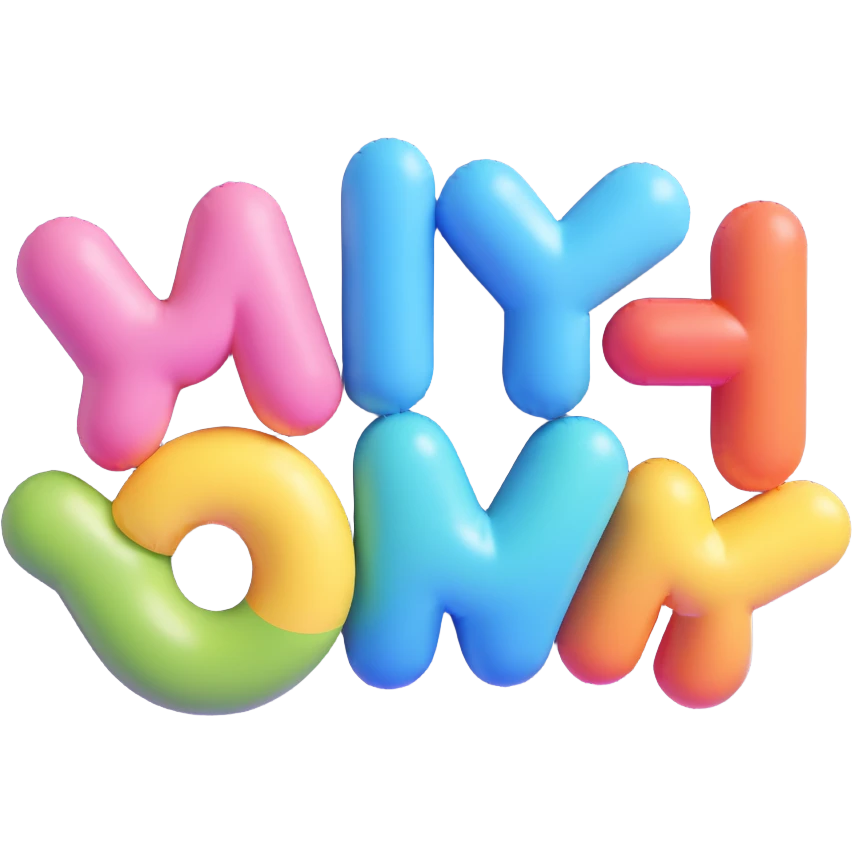 Make the letters TY appear as 3D lettering in a playful, bubbly 3D style with soft, rounded, inflated letterforms and a gentle shadow. Keep the modern iOS icon look with rounded corners and a flat color background for a fun effect. emoji