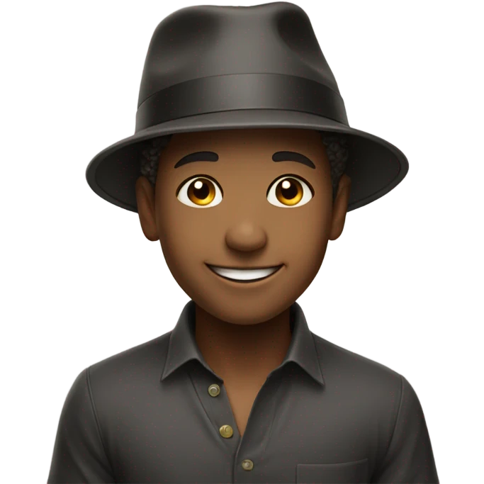 smiling boy in hat celebrating New Year emoji