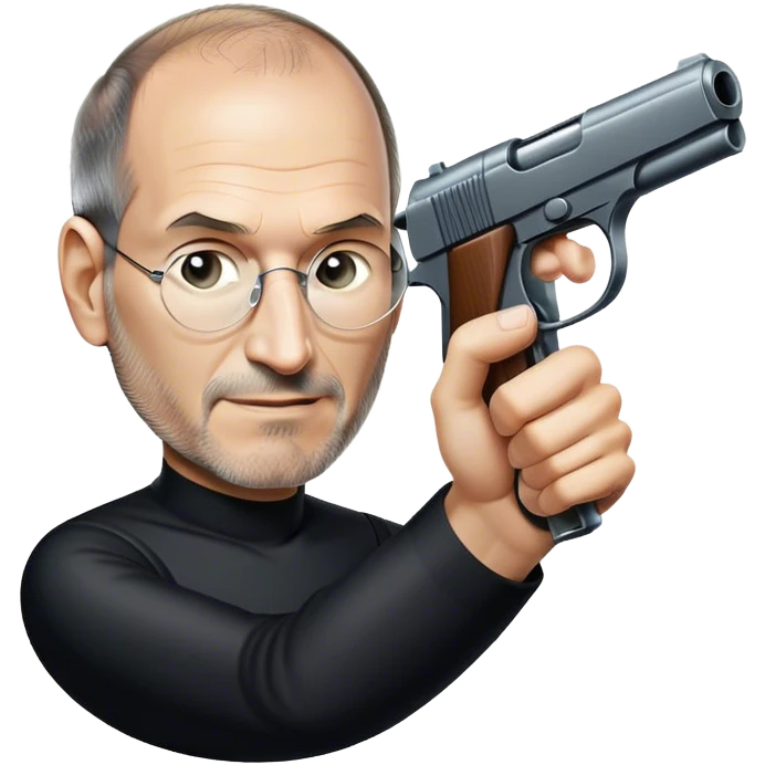 Steve Jobs pointing a fake gun  emoji