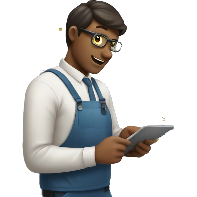 a man is fixing a data center emoji