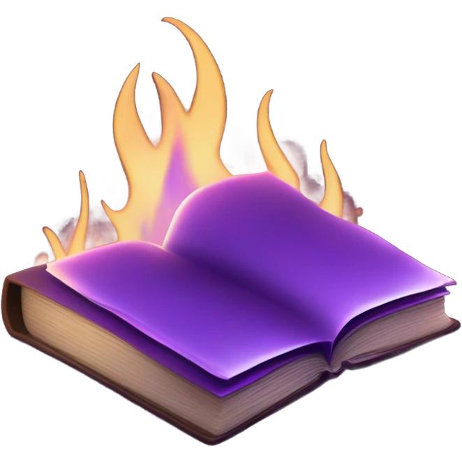 magical purple fire book emoji