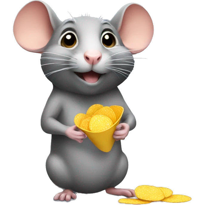 Rat with chips emoji