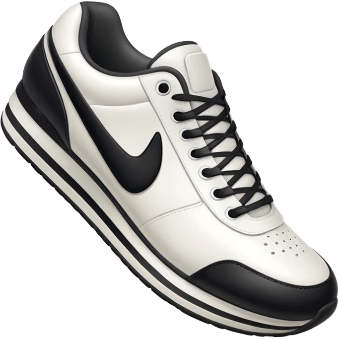 3D Apple-style emoji of a sneaker pressing down on the ground, showing the sole clearly. Rounded, glossy, smooth, soft shadows, white background. emoji