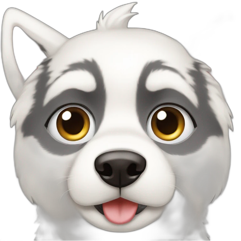 perro husky blanco y ojos cafes emoji