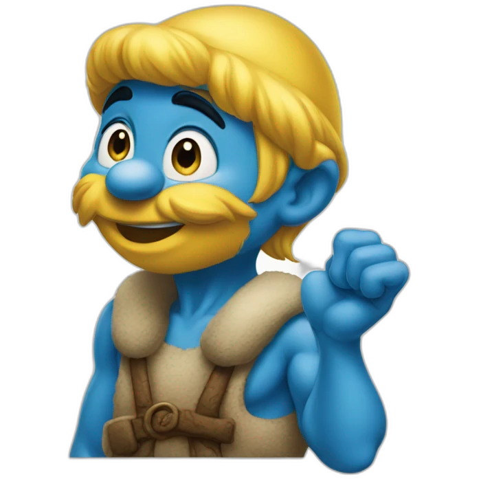 A kiss from Smurfs to Smurfs emoji