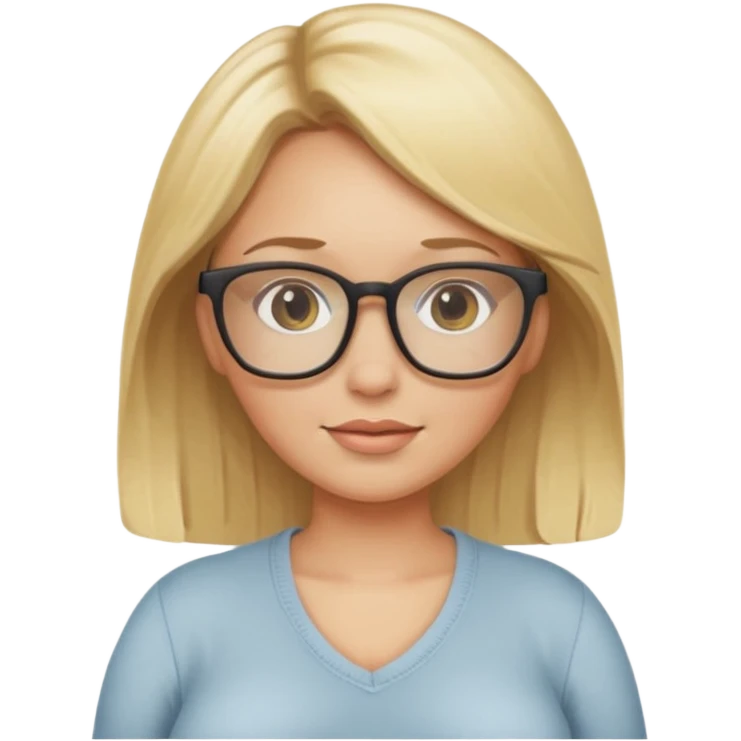 blonde pregnant woman glasses emoji