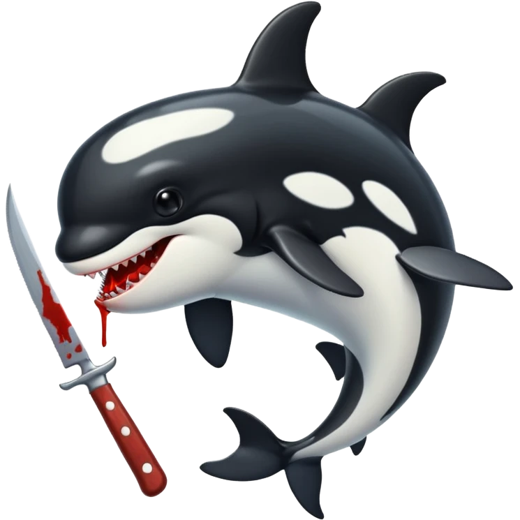 orca holding a bloody knife emoji