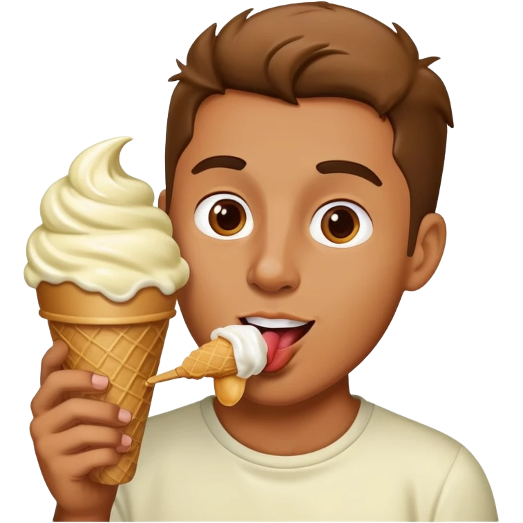 Man licking ice cream emoji