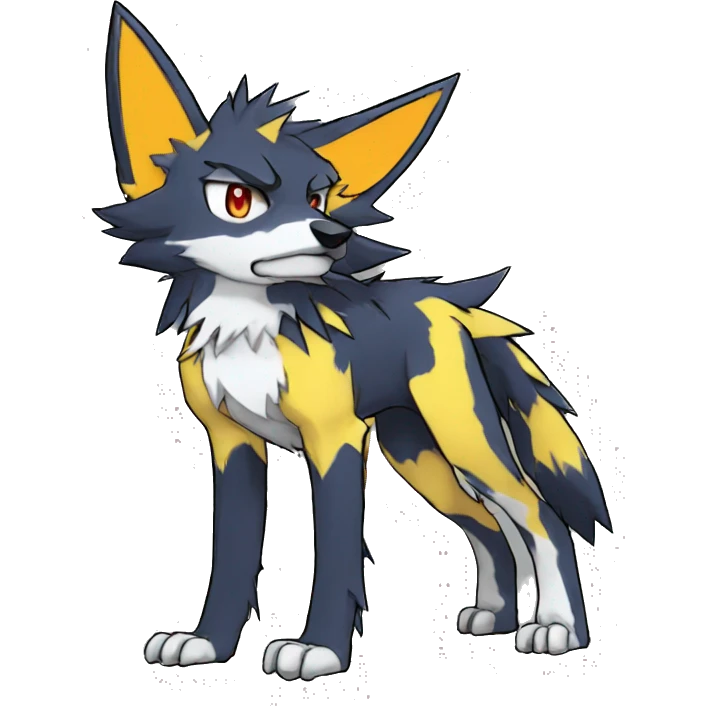  Cool Edgy Colorful Digimon-Fakemon-Wolf with edgy markings full body emoji