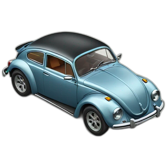 Volkswagen beetle overtaking a aston martin vulcan emoji