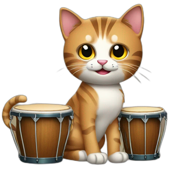 cat with bongos emoji