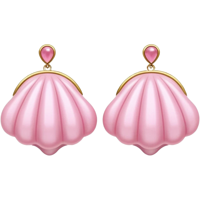 vintage rococo pale pink inflatable puffy shell earrings emoji