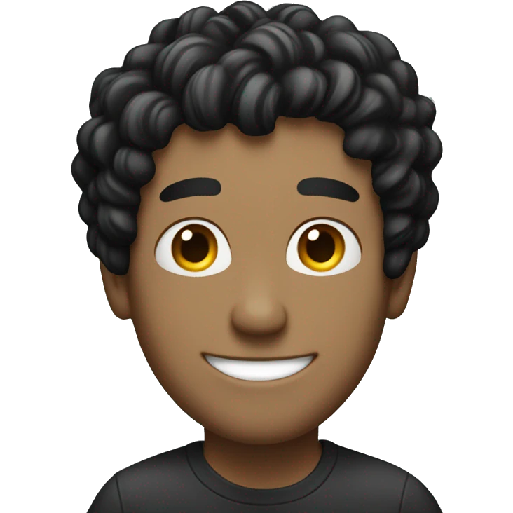 White guy with black hair on a laptop smiling emoji