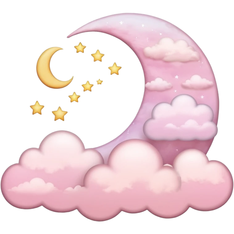 Crescent moon and light pink clouds emoji
