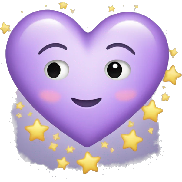 Light Purple Heart with stars  emoji