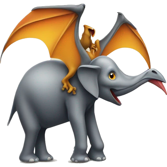 Pterodactyl on an elephant  emoji