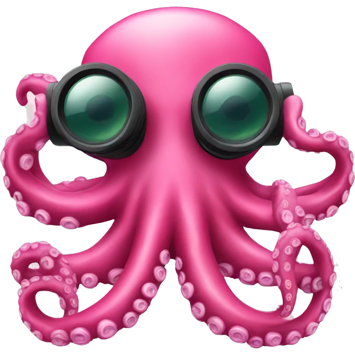 pink octopus with binoculars emoji