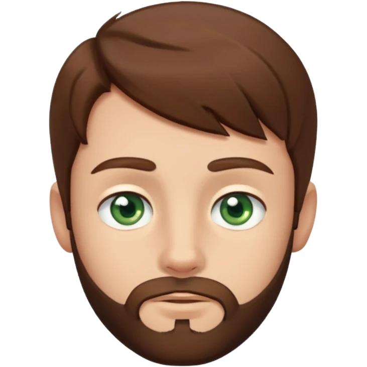 a boy with brown hair, with bluey green eyes, a little bit of beard emoji