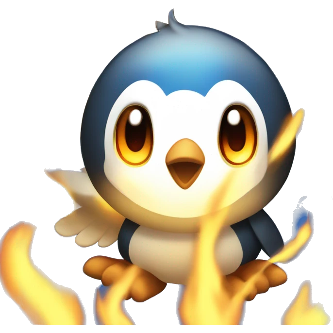 Piplup on fire emoji