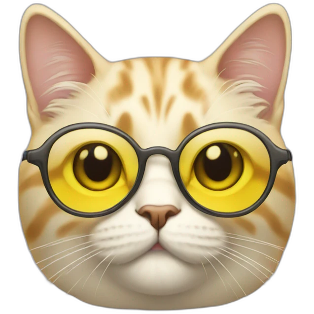 Cat with yellow glasses that holds and is cream emoji