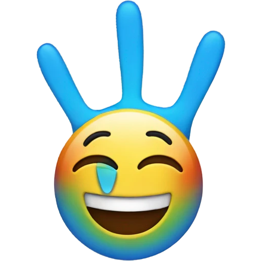Happy emoji with peace sign emoji