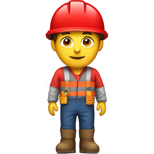 builder with red helmet without face emoji