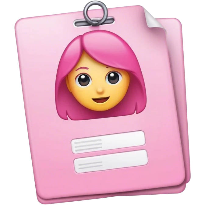 pink id document emoji
