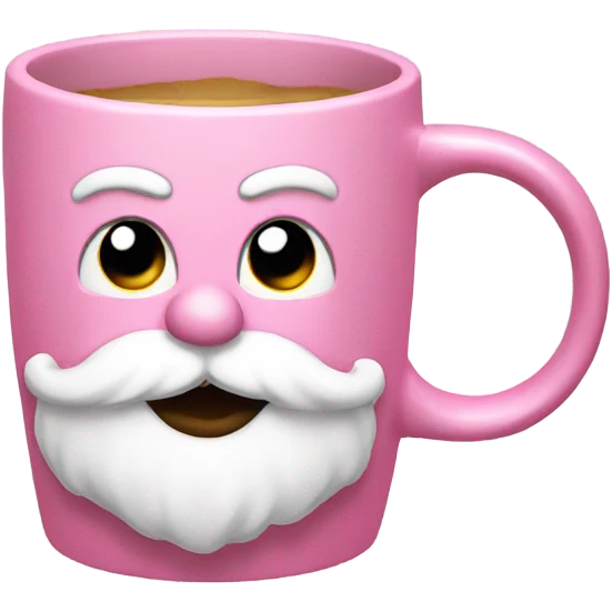 Pink Santa face mug emoji