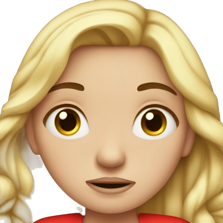 the beautiful girl in red dress crying emoji