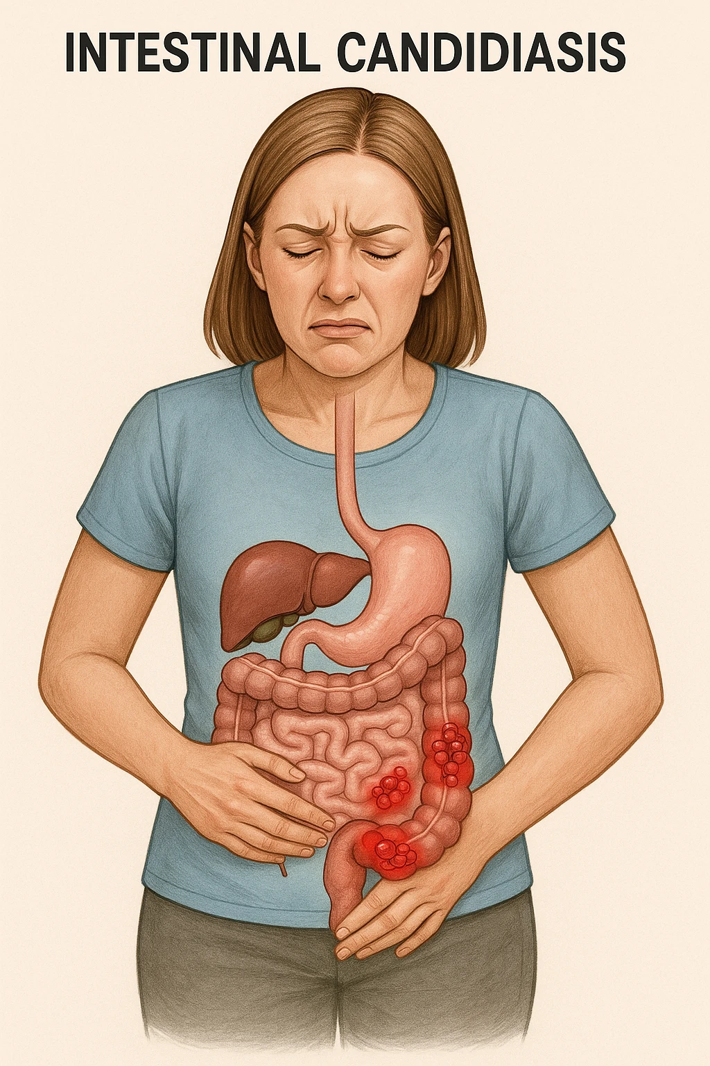 donna con candida intestinale emoji