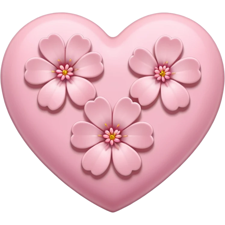 heart with single sakura flower emoji