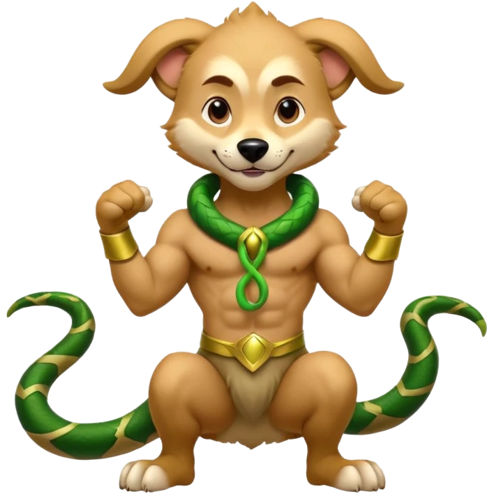 loki god of mischief as a dog. he as snakes dynamic pose emoji