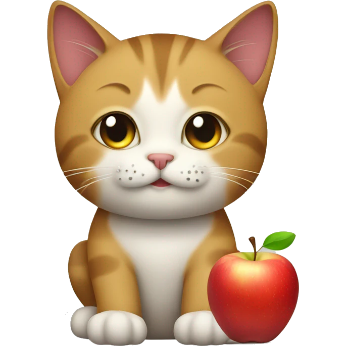 cat with apple emoji