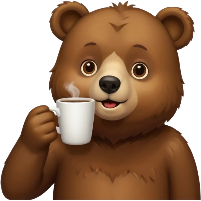 a bear drinking coffee emoji