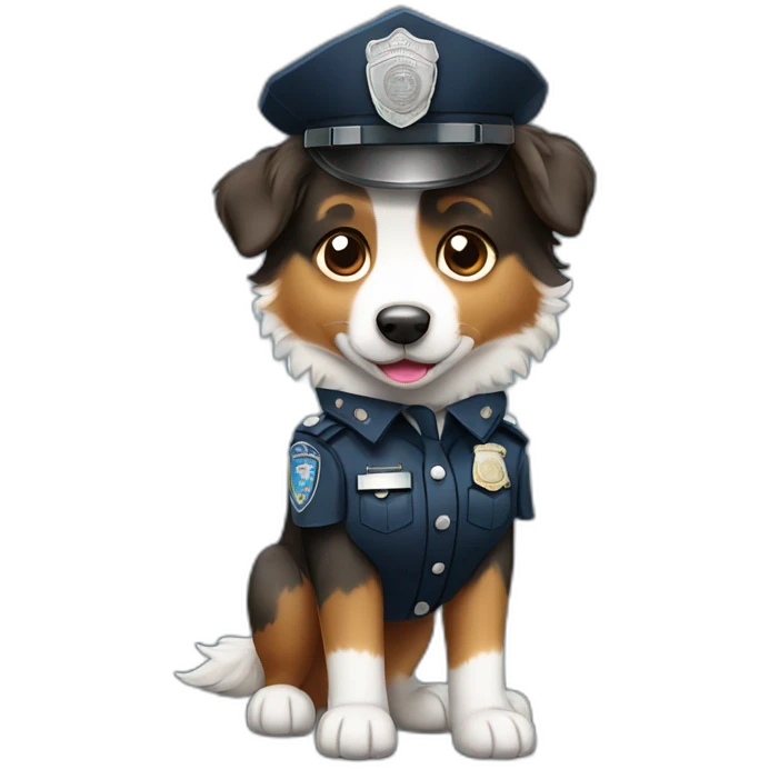 australian Shepherd in Police Uniform standing emoji