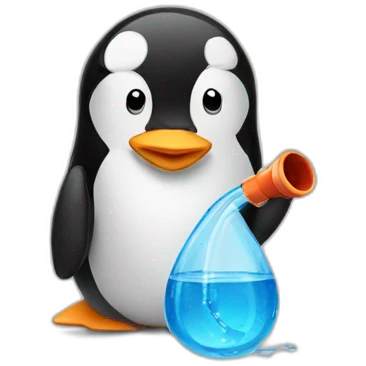 penguin with a water pipe emoji