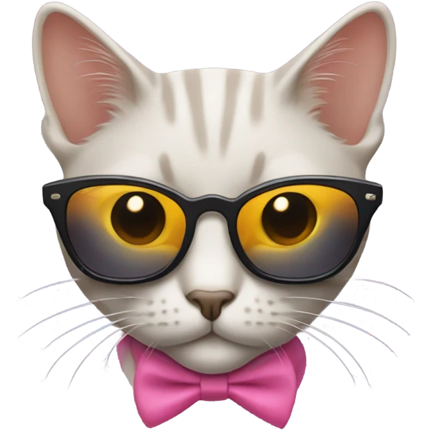 Cat with sunglasses coquette emoji