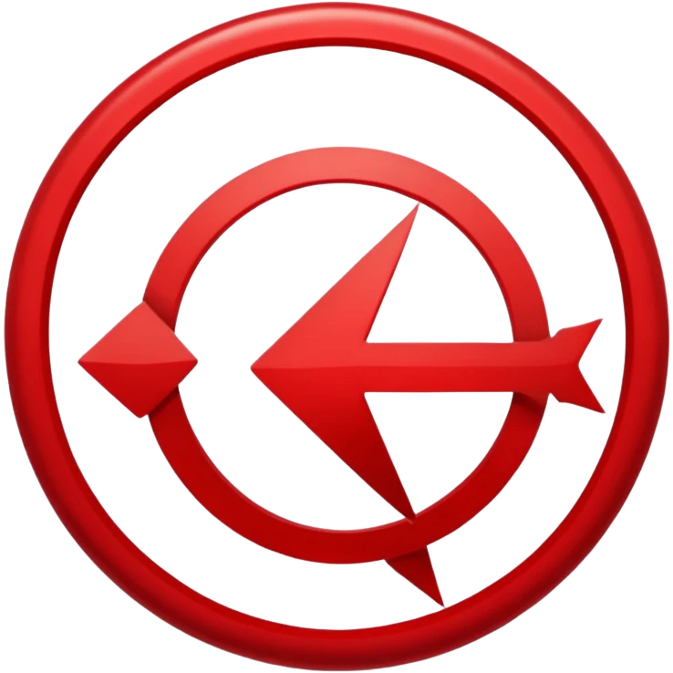 Red hollow circle with a tilted arrow going through it emoji