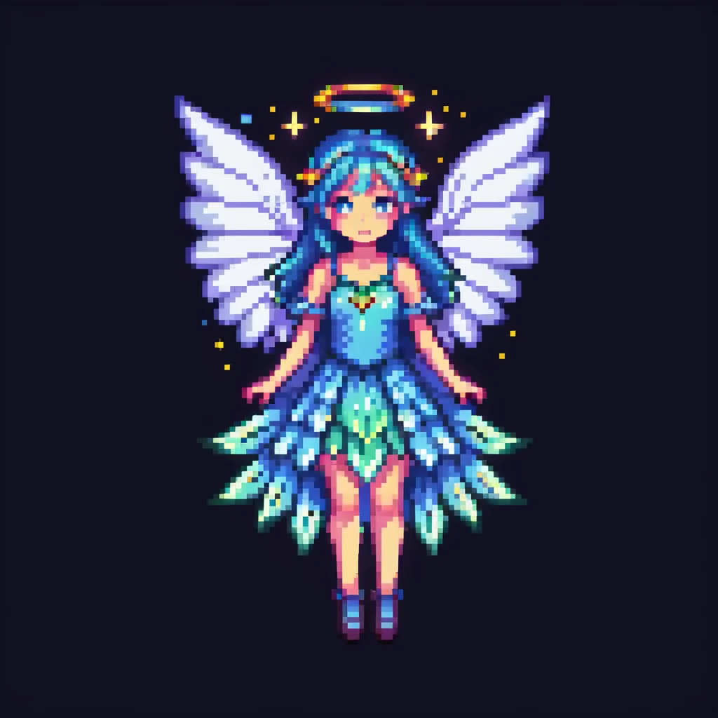 fairy with wings, night scene, glowing magical aura emoji