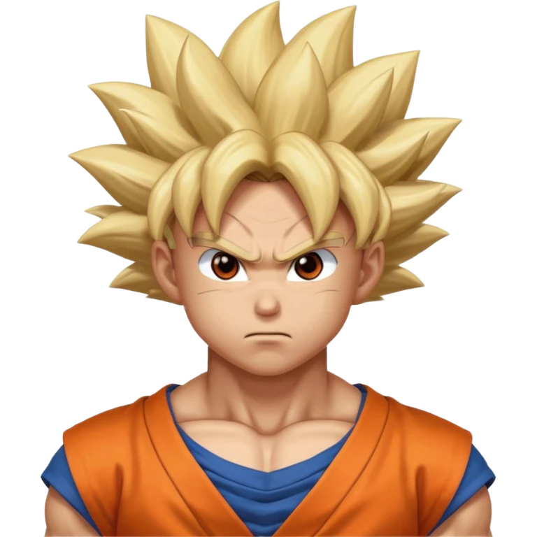 Emoji San goku plus petit niveau image , concentrer comme avant un combat contre un adversaire,  emoji