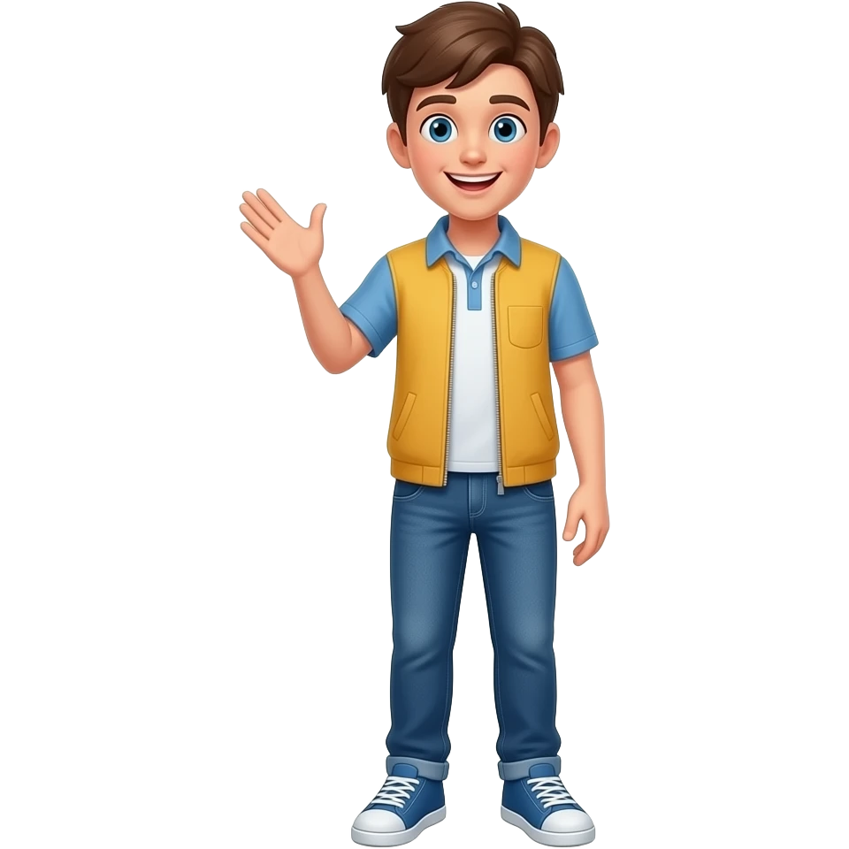 emoji jugendlicher der Witz erzählt mit Geste arm , ganzer Körper emoji