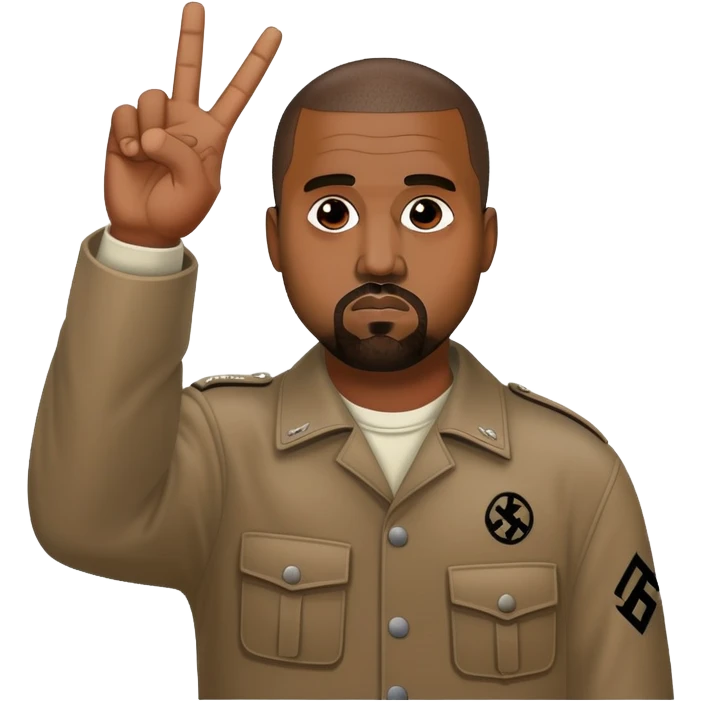 kanye west doing the nazi salute all fingers out emoji