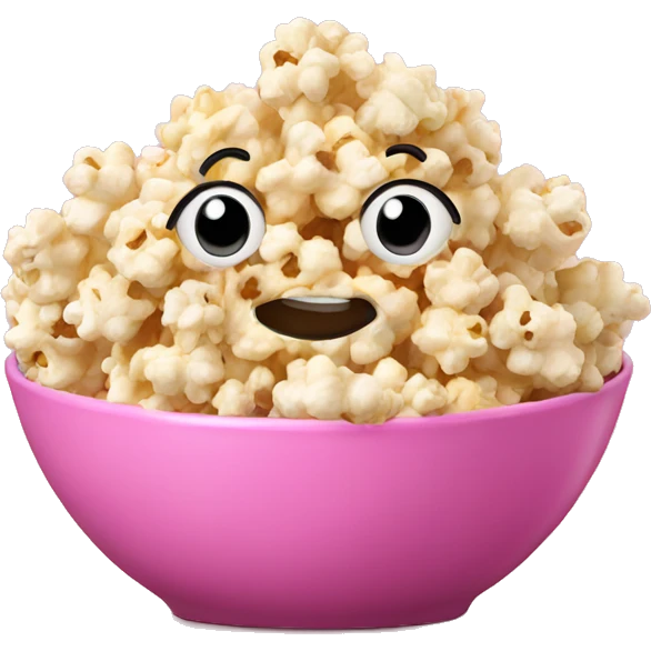 Popcorn in pink bowl emoji
