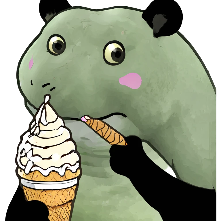 Panda eating ice cream emoji