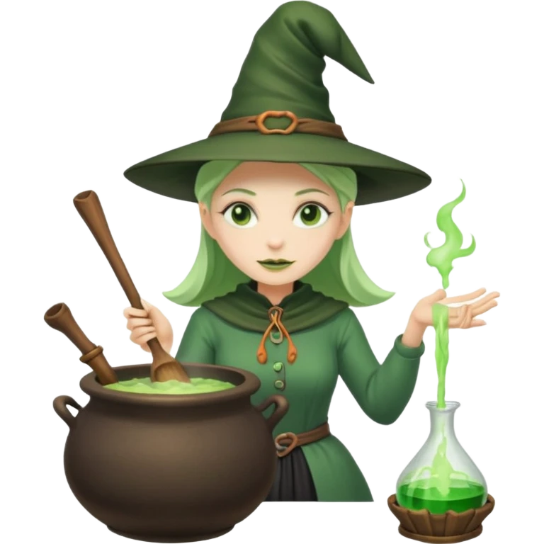 green witch cooking potion emoji
