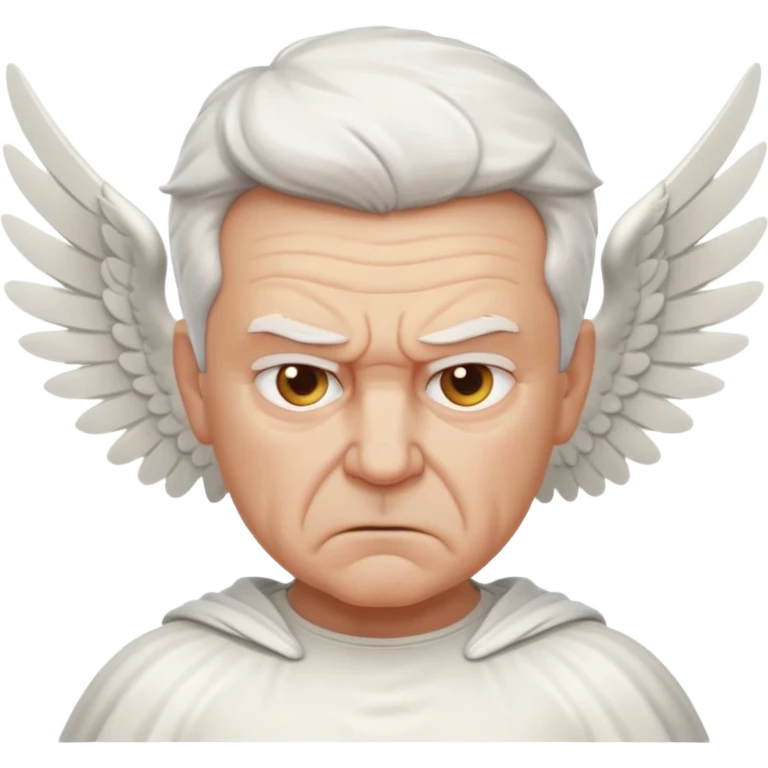 Angry older white male Italian animated angel emoji